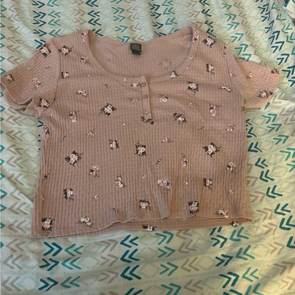 Wild Fable Pink Floral Crop Top